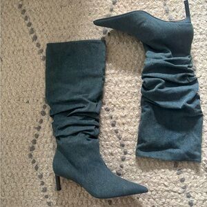 Chic Denim Slouch Boots